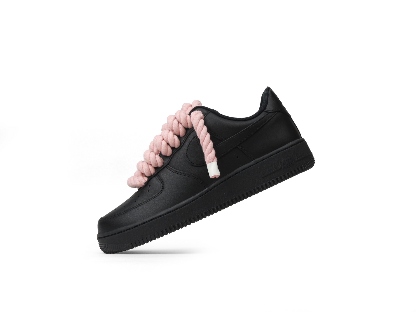 rope laces pink Air Force 1 black