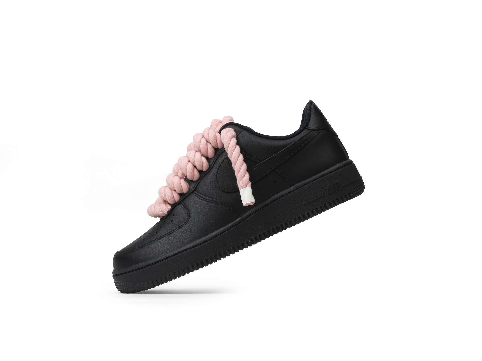 rope laces pink Air Force 1 black