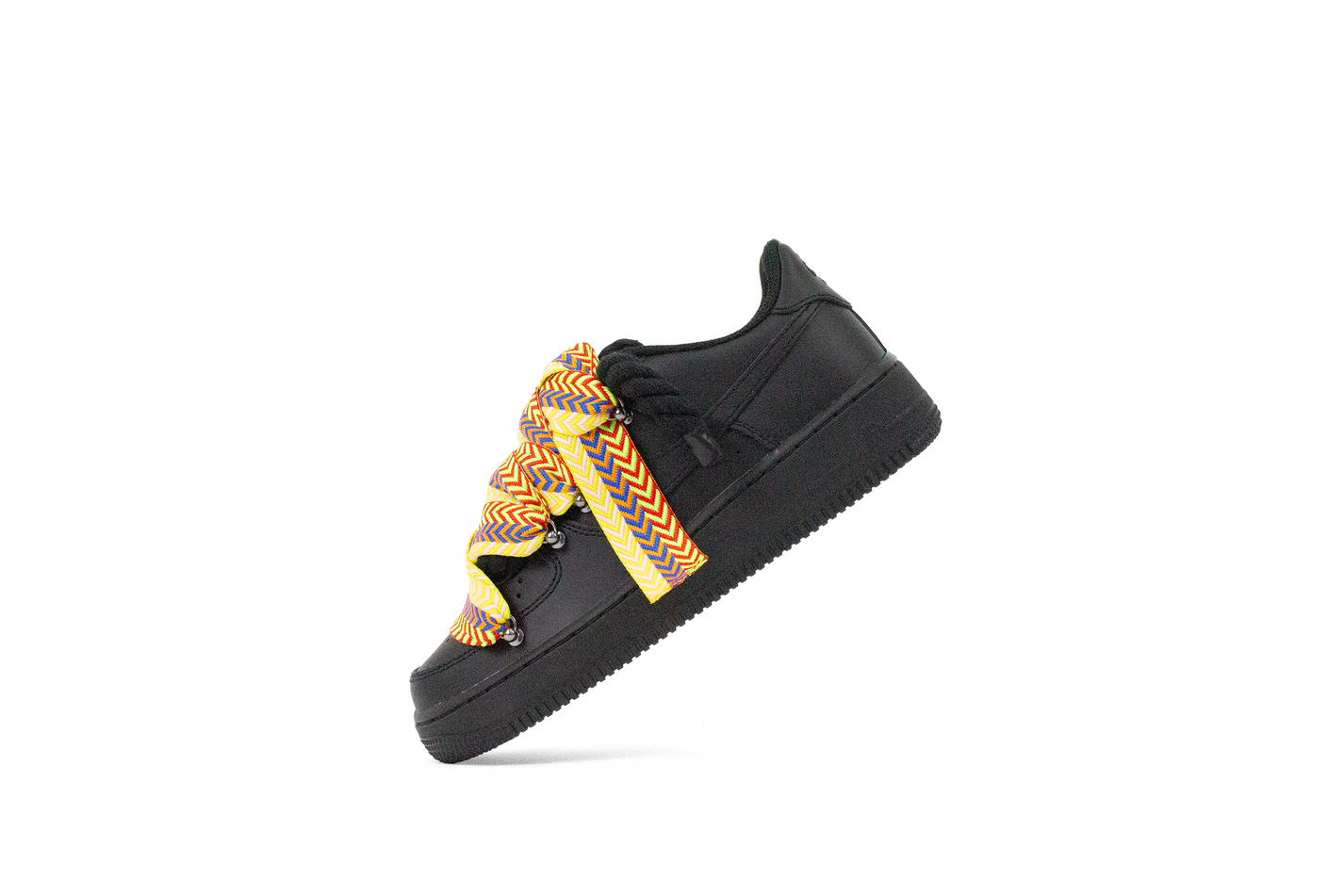 AIR FORCE 1 black rope laces black lanvijn yellow