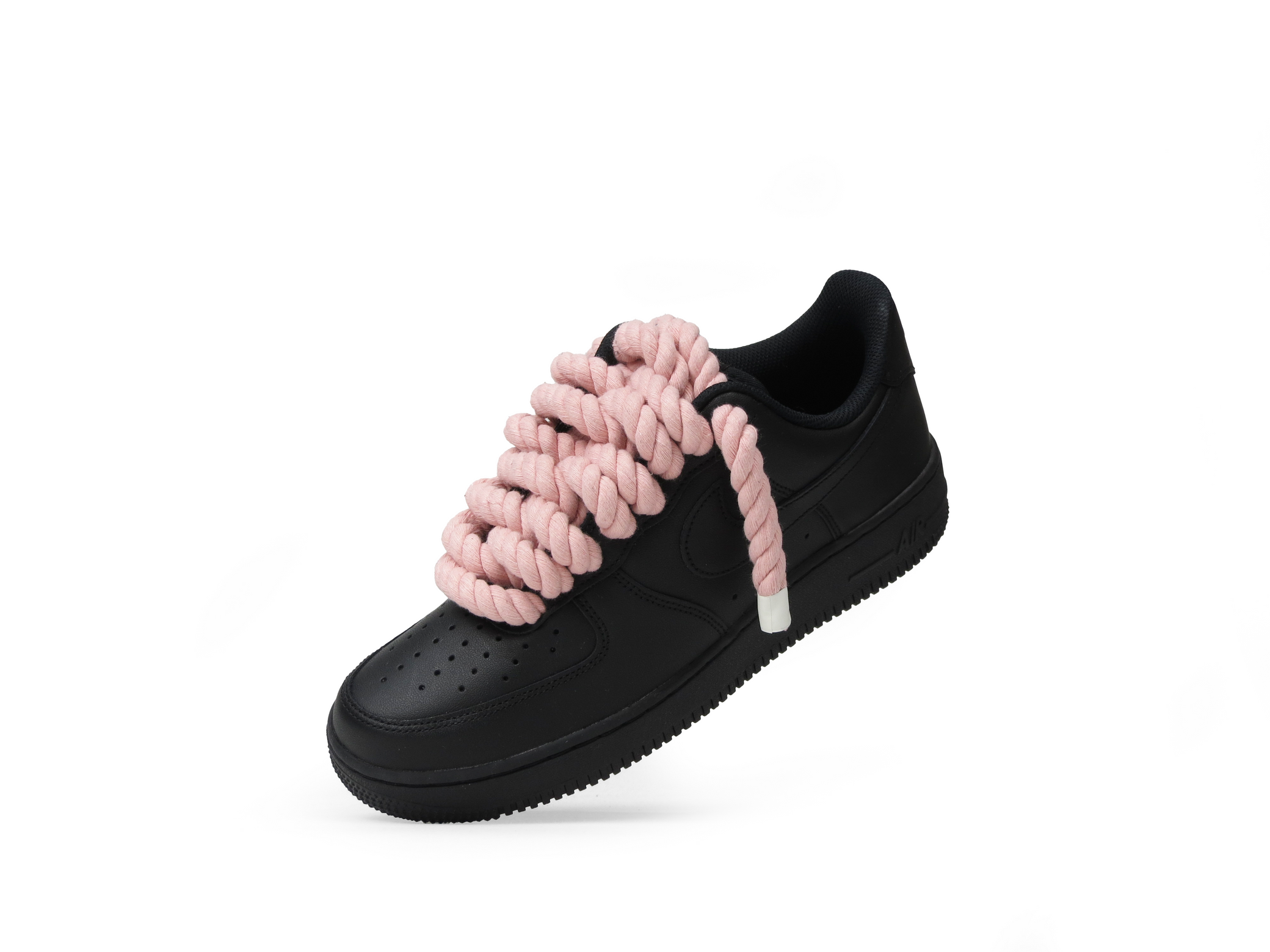 AIR FORCE 1 BLACK ROPE LACES PINK
