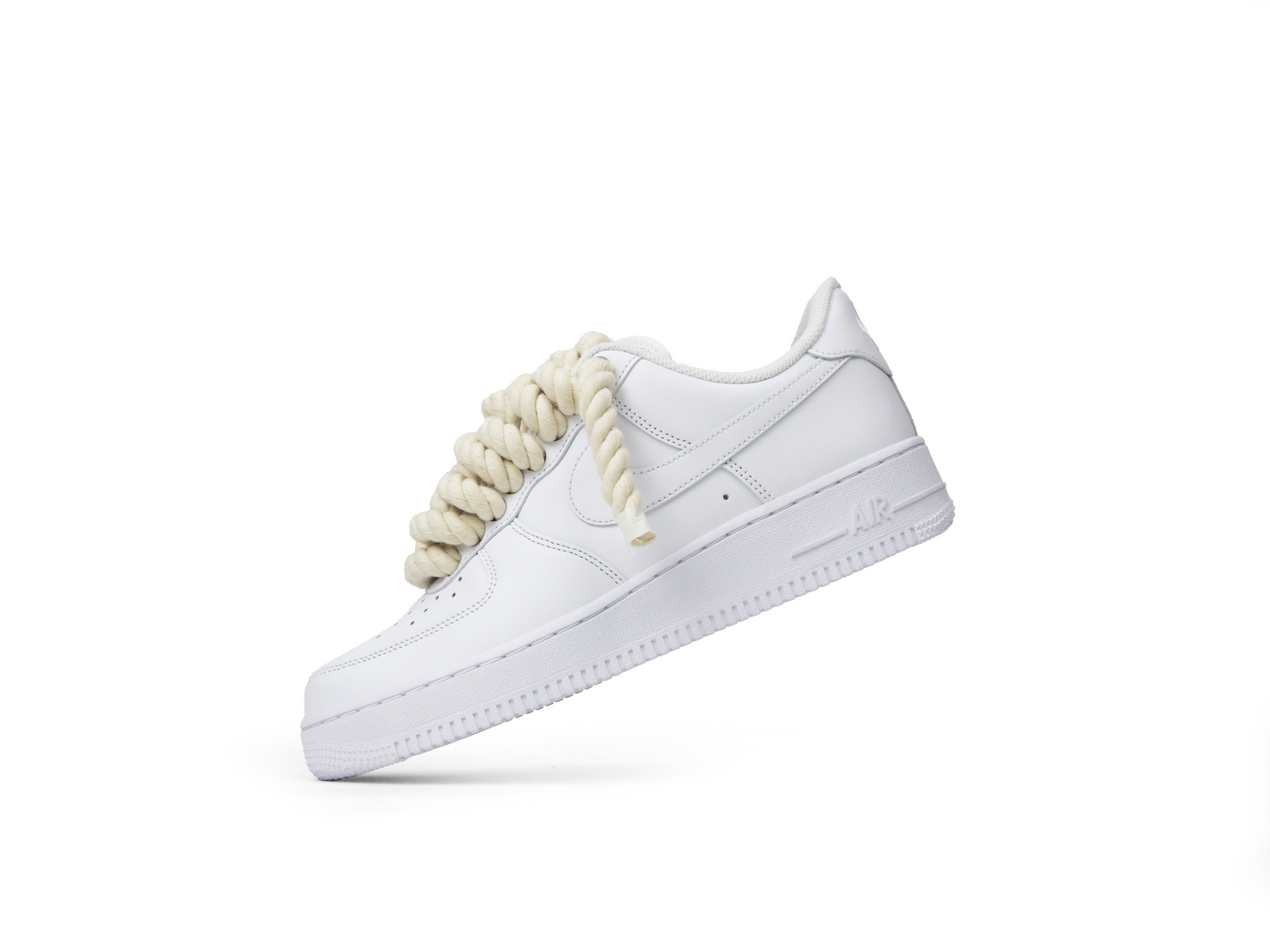 rope laces beige Air Force 1 white