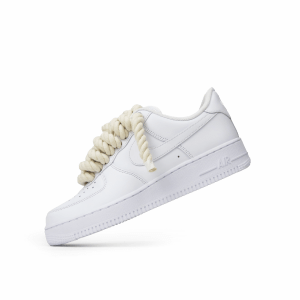 AIR FORCE 1 WHITE ROPE LACES BEIGE