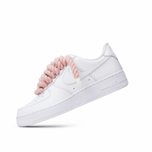 AIR FORCE 1 WHITE ROPE LACES PINK