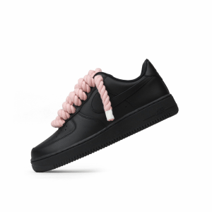AIR FORCE 1 BLACK ROPE LACES PINK